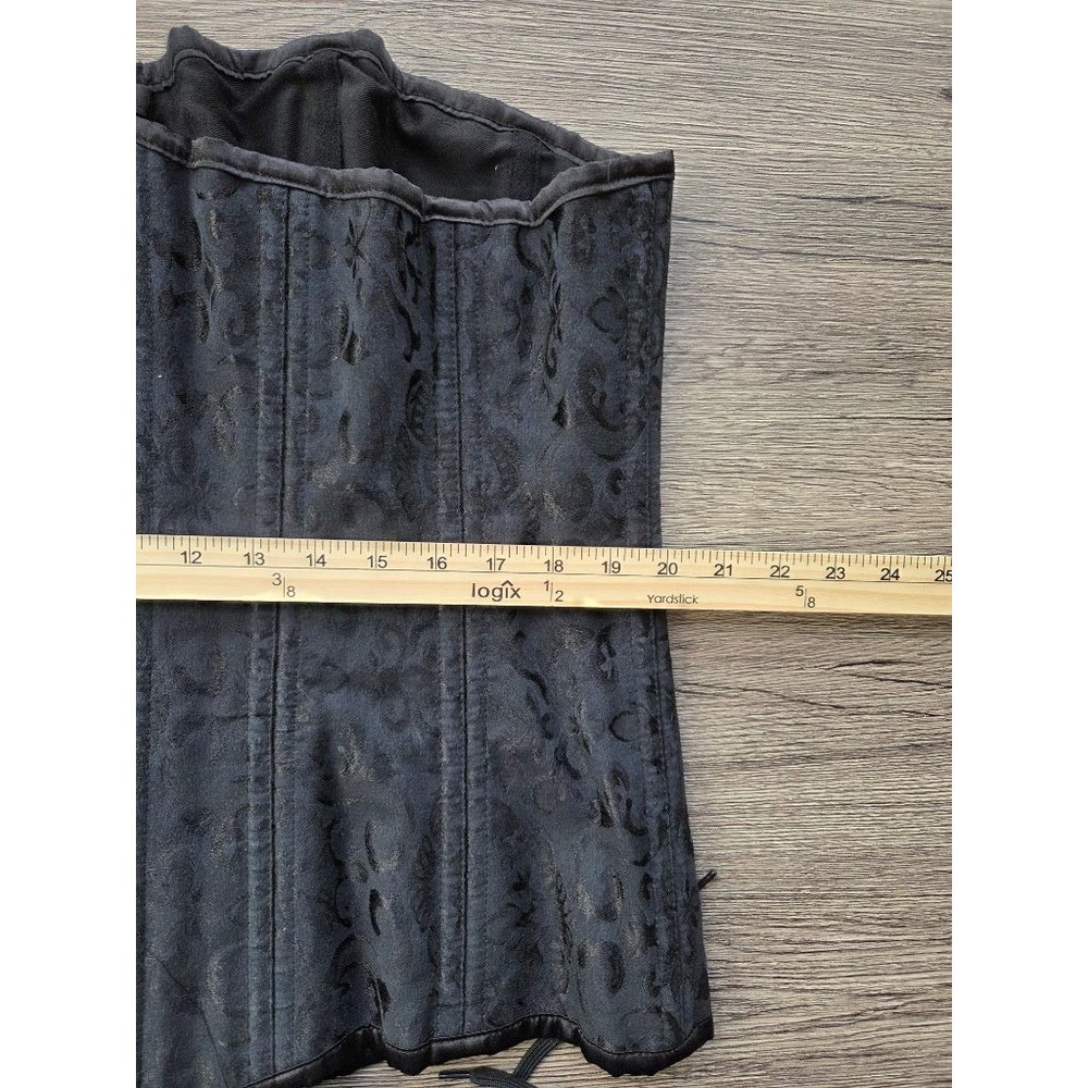 Charmian Black Brocade Underbust Corset 7XL Plus Size Goth Victorian Romantic - Picture 10 of 10